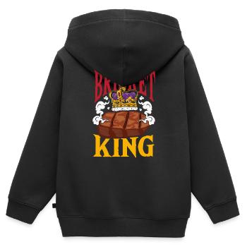 Viande grillée Viande de bœuf fumée - Sweat Premium à capuche zippé enfant bio - noir - Dos - AI Model Kid Male (0cm)
