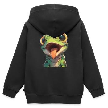 Lizards Lizard - Kids Premium Organic Zip-up Hoodie - black - Back - AI Model Kid Male (0cm)