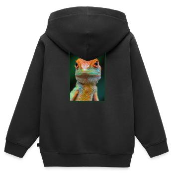 Lizards Lizard - Kids Premium Organic Zip-up Hoodie - black - Back - AI Model Kid Male (0cm)
