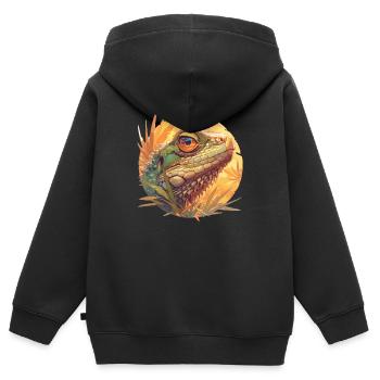Lizards Lizard - Kids Premium Organic Zip-up Hoodie - black - Back - AI Model Kid Male (0cm)