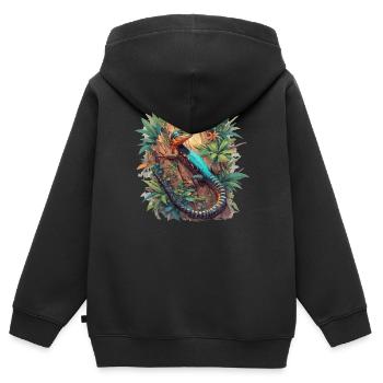 Lizards Lizard - Kids Premium Organic Zip-up Hoodie - black - Back - AI Model Kid Male (0cm)