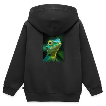 Lizards Lizard - Kids Premium Organic Zip-up Hoodie - black - Back - AI Model Kid Male (0cm)