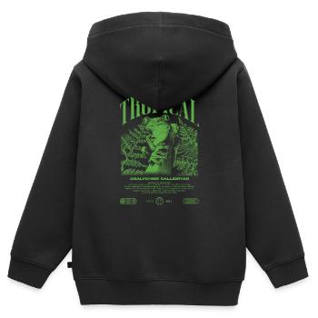 Rotäugiger Laubfrosch Regenwald Amphibie - Kinder Premium Organic Zip Hoodie - Schwarz - Hinten - AI Model Kid Male (0cm)