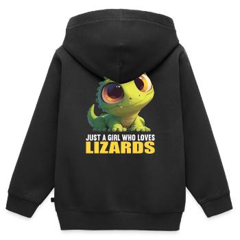 Lizards Lizard - Kids Premium Organic Zip-up Hoodie - black - Back - AI Model Kid Male (0cm)