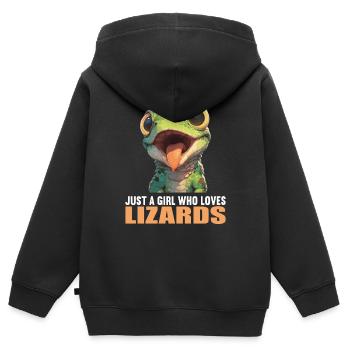 Lizards Lizard - Kids Premium Organic Zip-up Hoodie - black - Back - AI Model Kid Male (0cm)