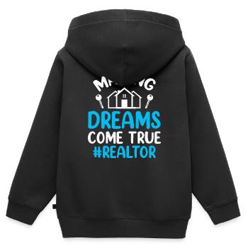 Immobilienmakler Makler Immobilien - Kinder Premium Organic Zip Hoodie - Schwarz - Hinten - AI Model Kid Male (0cm)