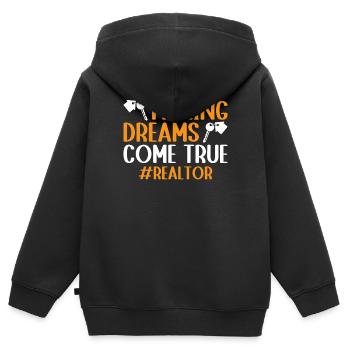 Immobilienmakler Makler Immobilien - Kinder Premium Organic Zip Hoodie - Schwarz - Hinten - AI Model Kid Male (0cm)