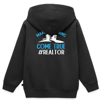 Immobilienmakler Makler Immobilien - Kinder Premium Organic Zip Hoodie - Schwarz - Hinten - AI Model Kid Male (0cm)