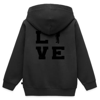 Grimpeurs Hommes Grimpeurs Grimpeurs Femmes - Sweat Premium à capuche zippé enfant bio - noir - Dos - AI Model Kid Male (0cm)