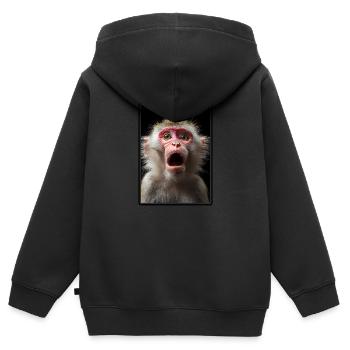 Macaque Macaque - Sweat Premium à capuche zippé enfant bio - noir - Dos - AI Model Kid Male (0cm)