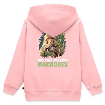Macaque Macaque - Kids Premium Organic Zip-up Hoodie - rose - Back - AI Model Kid Female (0cm)