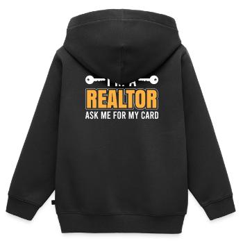 Immobilienmakler Makler Immobilien - Kinder Premium Organic Zip Hoodie - Schwarz - Hinten - AI Model Kid Male (0cm)