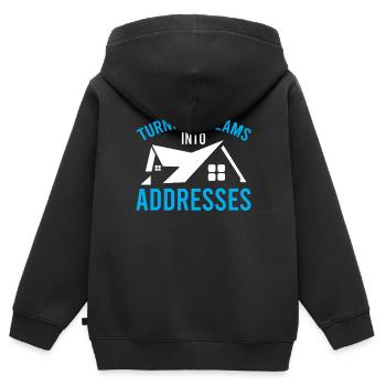 Immobilienmakler Makler Immobilien - Kinder Premium Organic Zip Hoodie - Schwarz - Hinten - AI Model Kid Male (0cm)