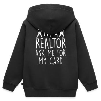 Immobilienmakler Makler Immobilien - Kinder Premium Organic Zip Hoodie - Schwarz - Hinten - AI Model Kid Male (0cm)