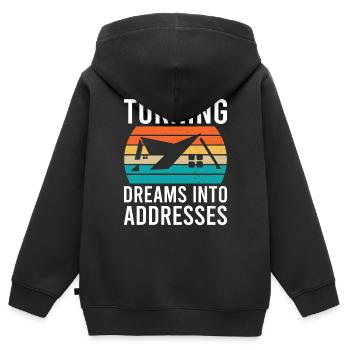 Immobilienmakler Makler Immobilien - Kinder Premium Organic Zip Hoodie - Schwarz - Hinten - AI Model Kid Male (0cm)