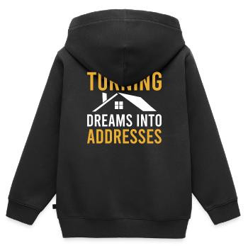 Immobilienmakler Makler Immobilien - Kinder Premium Organic Zip Hoodie - Schwarz - Hinten - AI Model Kid Male (0cm)