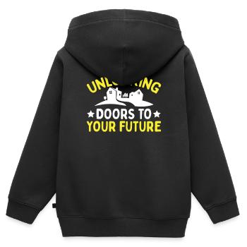 Immobilienmakler Makler Immobilien - Kinder Premium Organic Zip Hoodie - Schwarz - Hinten - AI Model Kid Male (0cm)