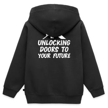 Immobilienmakler Makler Immobilien - Kinder Premium Organic Zip Hoodie - Schwarz - Hinten - AI Model Kid Male (0cm)