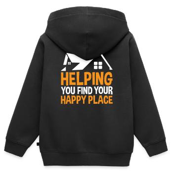 Immobilienmakler Makler Immobilien - Kinder Premium Organic Zip Hoodie - Schwarz - Hinten - AI Model Kid Male (0cm)