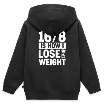 Intermittent fasting Intermittent fasting - Kids Premium Organic Zip-up Hoodie - black - Back - AI Model Kid Male (0cm)