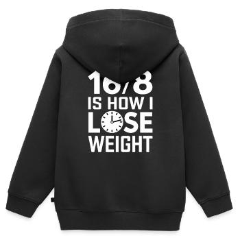 Jeûne intermittent Jeûne intermittent - Sweat Premium à capuche zippé enfant bio - noir - Dos - AI Model Kid Male (0cm)