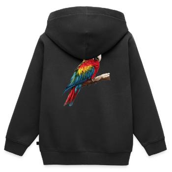 L’ère de l’ara - Sweat Premium à capuche zippé enfant bio - noir - Dos - AI Model Kid Male (0cm)