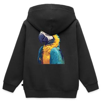 L’ère de l’ara - Sweat Premium à capuche zippé enfant bio - noir - Dos - AI Model Kid Male (0cm)