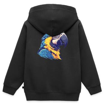 L’ère de l’ara - Sweat Premium à capuche zippé enfant bio - noir - Dos - AI Model Kid Male (0cm)