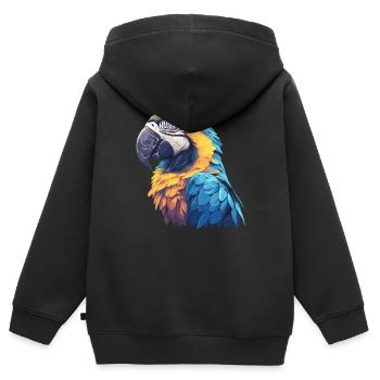 L’ère de l’ara - Sweat Premium à capuche zippé enfant bio - noir - Dos - AI Model Kid Male (0cm)