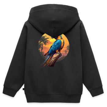 L’ère de l’ara - Sweat Premium à capuche zippé enfant bio - noir - Dos - AI Model Kid Male (0cm)
