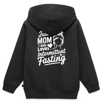 Intermittent fasting Intermittent fasting - Kids Premium Organic Zip-up Hoodie - black - Back - AI Model Kid Male (0cm)