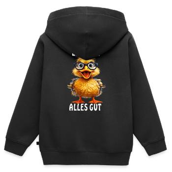 CANARD BON TOUT BON - Sweat Premium à capuche zippé enfant bio - noir - Dos - AI Model Kid Male (0cm)