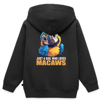 L’ère de l’ara - Sweat Premium à capuche zippé enfant bio - noir - Dos - AI Model Kid Male (0cm)
