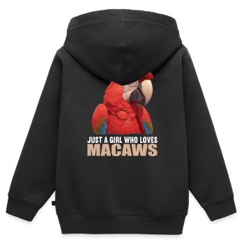 L’ère de l’ara - Sweat Premium à capuche zippé enfant bio - noir - Dos - AI Model Kid Male (0cm)
