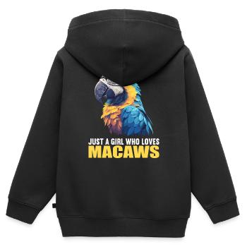 L’ère de l’ara - Sweat Premium à capuche zippé enfant bio - noir - Dos - AI Model Kid Male (0cm)