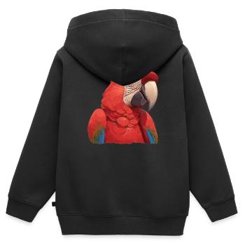 L’ère de l’ara - Sweat Premium à capuche zippé enfant bio - noir - Dos - AI Model Kid Male (0cm)