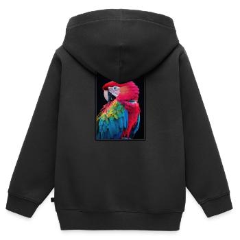 L’ère de l’ara - Sweat Premium à capuche zippé enfant bio - noir - Dos - AI Model Kid Male (0cm)