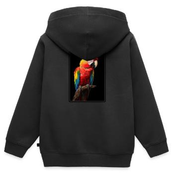 L’ère de l’ara - Sweat Premium à capuche zippé enfant bio - noir - Dos - AI Model Kid Male (0cm)