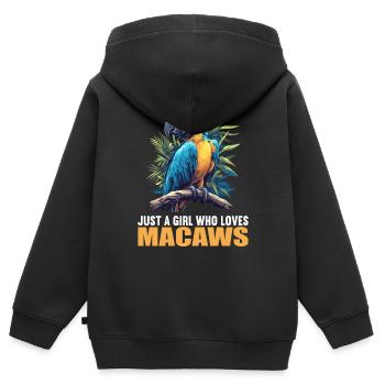 L’ère de l’ara - Sweat Premium à capuche zippé enfant bio - noir - Dos - AI Model Kid Male (0cm)