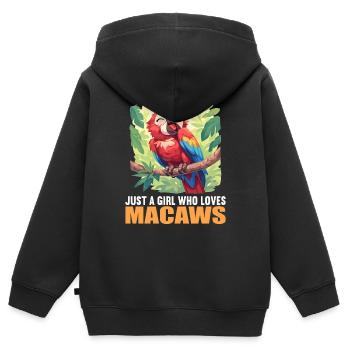 L’ère de l’ara - Sweat Premium à capuche zippé enfant bio - noir - Dos - AI Model Kid Male (0cm)