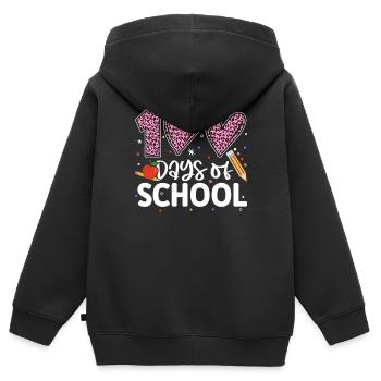 100 Tage Schule Lustiger Hundertster Schultag - Kinder Premium Organic Zip Hoodie - Schwarz - Hinten - AI Model Kid Male (0cm)