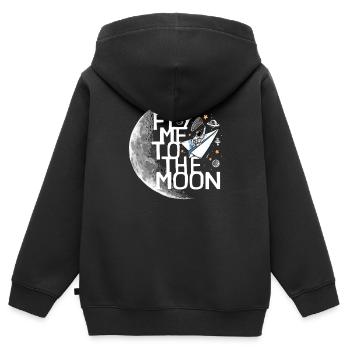 Un astronaute s’envole vers la lune Un astronaute s’envole vers la lune - Sweat Premium à capuche zippé enfant bio - noir - Dos - AI Model Kid Male (0cm)