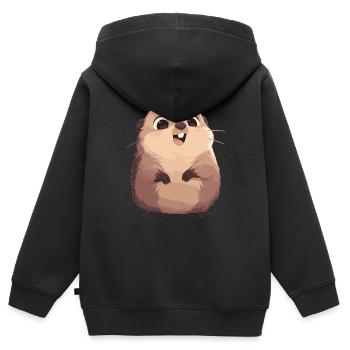 Murmeltiere Murmeltier - Kinder Premium Organic Zip Hoodie - Schwarz - Hinten - AI Model Kid Male (0cm)