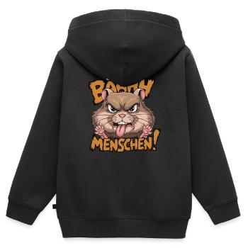 Bääh Menschen Lustiger Hamster - Kinder Premium Organic Zip Hoodie - Schwarz - Hinten - AI Model Kid Male (0cm)