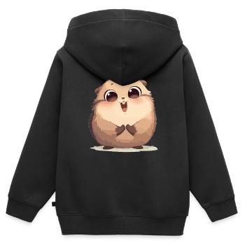 Murmeltiere Murmeltier - Kinder Premium Organic Zip Hoodie - Schwarz - Hinten - AI Model Kid Male (0cm)