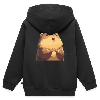 Murmeltiere Murmeltier - Kinder Premium Organic Zip Hoodie - Schwarz - Hinten - AI Model Kid Male (0cm)