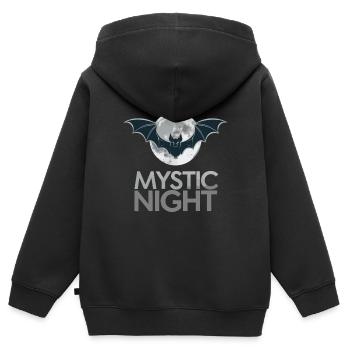 NUIT MYSTIQUE DE LA CHAUVE-SOURIS - Sweat Premium à capuche zippé enfant bio - noir - Dos - AI Model Kid Male (0cm)