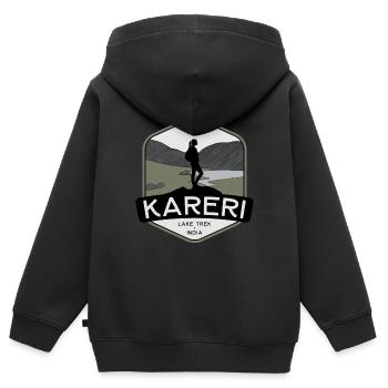 Trek du lac Kareri – Inde - Sweat Premium à capuche zippé enfant bio - noir - Dos - AI Model Kid Male (0cm)