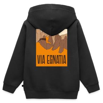 Via Egnatia - Balkans - Kinder Premium Organic Zip Hoodie - Schwarz - Hinten - AI Model Kid Male (0cm)