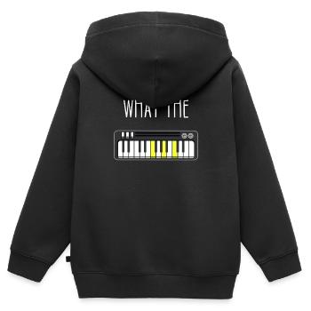What the F? Musik Piano Klaviatur Akkord F-Dur - Kinder Premium Organic Zip Hoodie - Schwarz - Hinten - AI Model Kid Male (0cm)